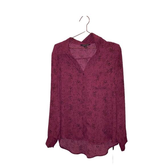 Stitch Fix 41 Hawthorne Burgundy Black Blouse - Large - Picture 1 of 7